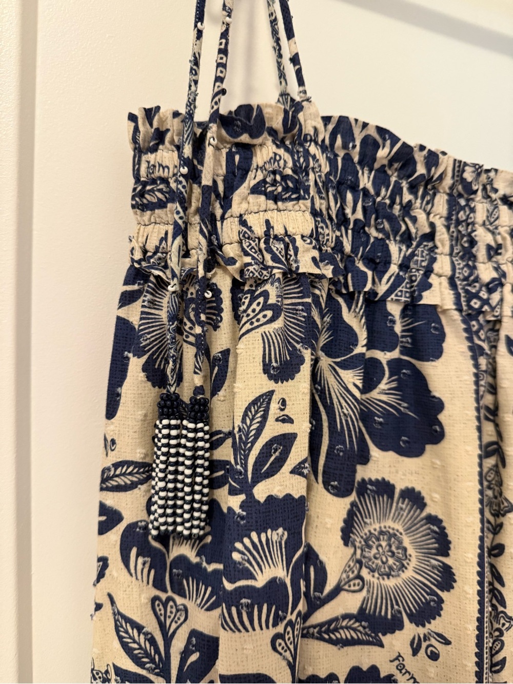 FARM Rio Blue & Cream Botanical Tie-Shoulder Maxi Dress - Picture 6 of 12
